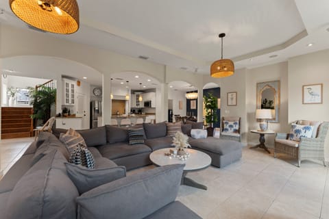 Spacious living room with a smart TV for your entertainment.