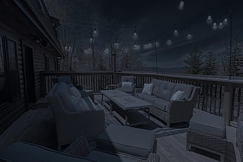 Unwind under the soft glow of deck lights while stargazing.