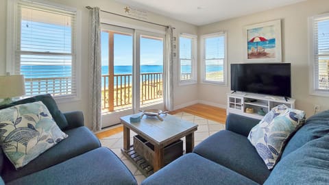 Enjoy beautiful Cape Cod Bay views from the living room and balcony deck