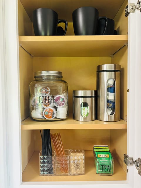 Tea, coffees, creamers, sugars and organic whole coffee beans!