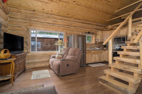 Smart TV in the living room, with DVD/blu-ray player for movie nights