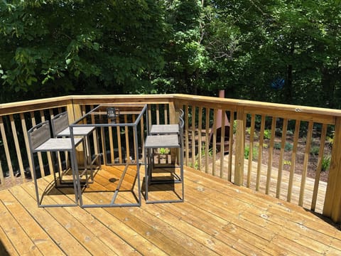 Upper deck overlooking garden.