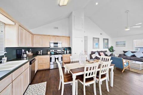 This dining area is located off the kitchen