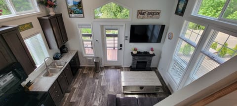 Living room and kitchen area