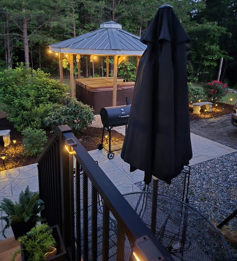 Night view of Gazebo and Hot Tub