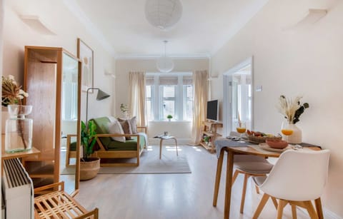 The open-plan living and dining area