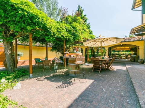 Shade, Garden, Flowerpot, Outdoor Furniture, Houseplant, Yard, Outdoor Table, Chair, Umbrella, Landscaping