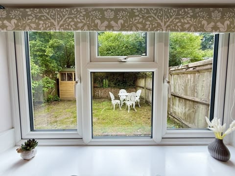 View from kitchen to rear garden