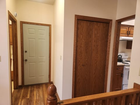 Closet (vacuum, broom, trash, iron & board)
Garage door (not part of rental)