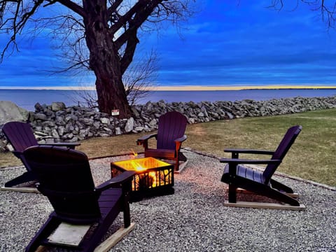 Enjoy the 180 degree waterfront views in the middle of peaceful Oconto!