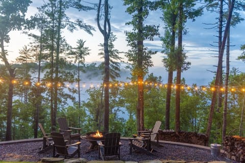 Clouds above the river past sunset.