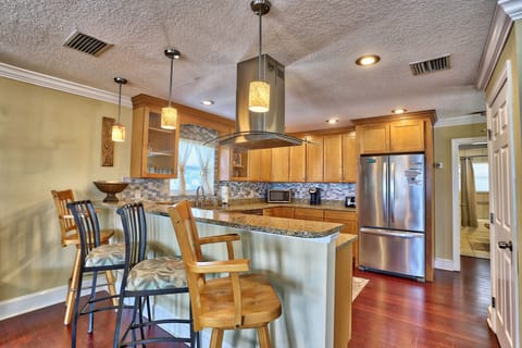 Kitchen with bar seating
