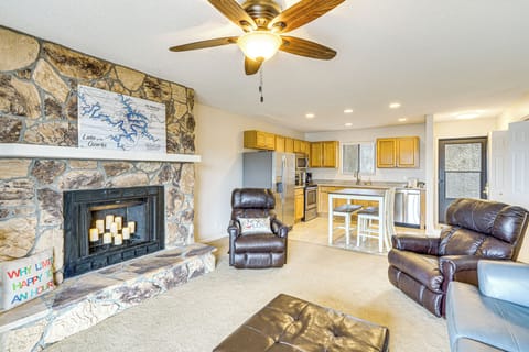 Living Room | Open Floor Plan | Decorative Fireplace