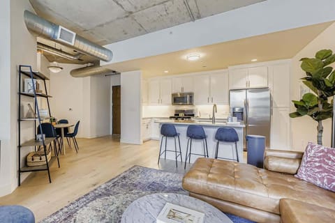 Open Kitchen Featuring a Convenient Bar Counter
