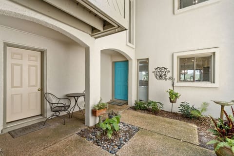Front door and patio area