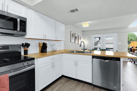 The kitchen is open to the other living areas