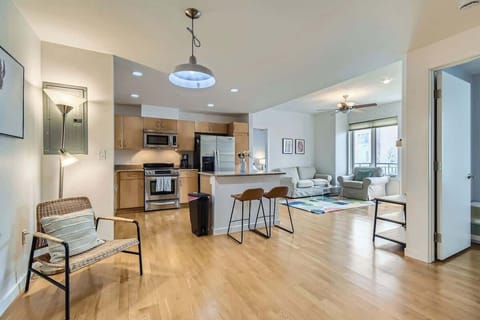 Stylish Open Kitchen and Living Room with Modern Design