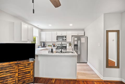 Open concept kitchen/living/dining room