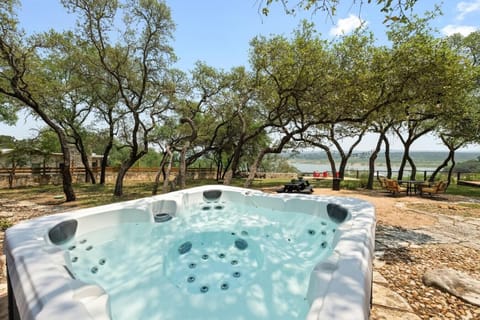 Unwind in the hot tub while taking in Lake Travis views. Sunrise Lodge is your place to relax, recharge, and enjoy a peaceful Hill Country escape.