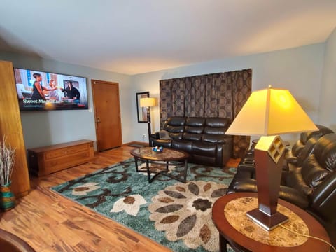 Samsung smart TV and high speed internet.