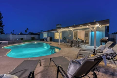 Large private heated swimming pool