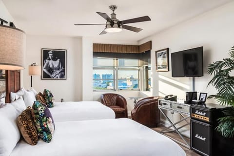 Settle into plush seating and enjoy sunshine by the window.