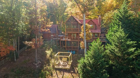 Escape to this private multi-level cabin with decks, forest views & firepit!