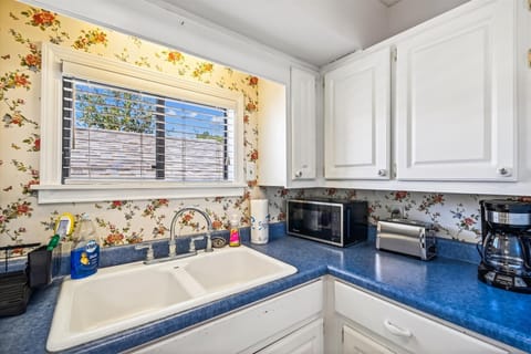Kitchen; coffee pot Microwave and toaster area
