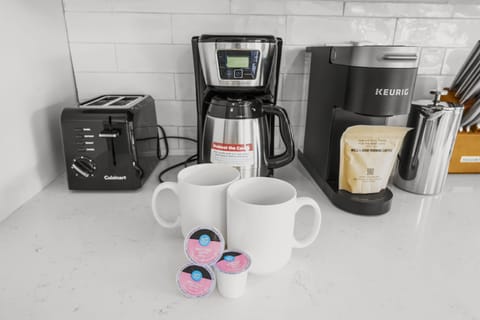 Start your mornings right with our convenient coffee station, fully stocked for your perfect brew every day.

