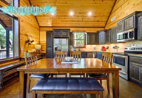 Whip up delicious meals in our rustic yet modern kitchen, where functionality meets charm for culinary enjoyment.