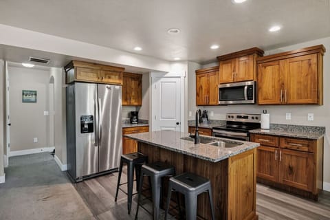 You’ll find a drip coffee maker with filters provided— just bring your own coffee and you’re all set!