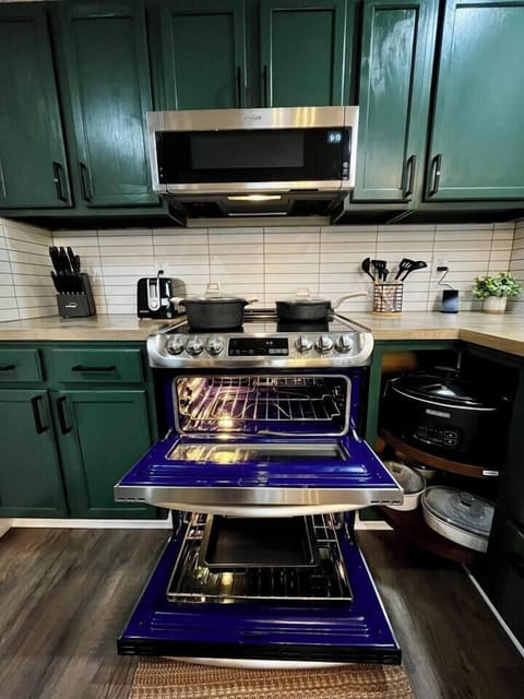 Feel right at home with many cooking utensils as well as many pots and pans.