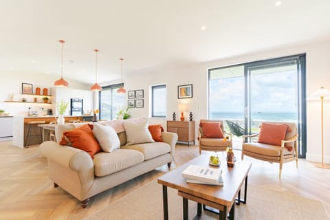 Living room at The Lighthouse, The Lookout, self catering with Beach Retreats.
