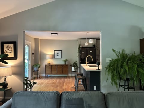 Living room area toward kitchen area 