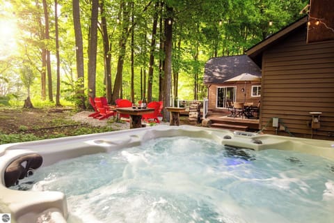 Relax after a busy day in the private hot tub provided for your use.