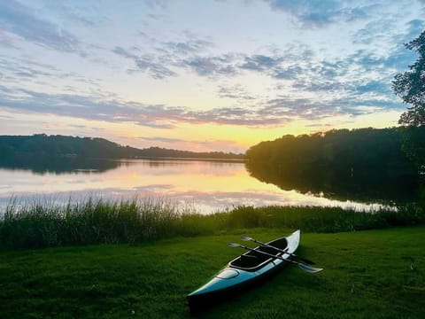 Launch our tandem kayak right from the backyard.

