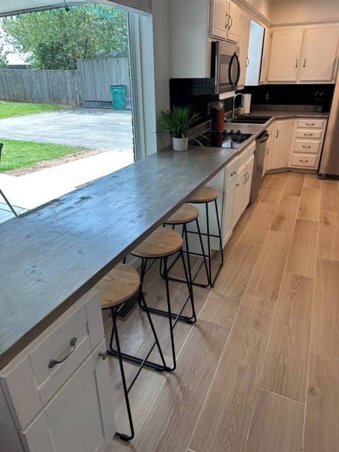 Enjoy breakfast in front of the picture window while watching the kids play in the pool.