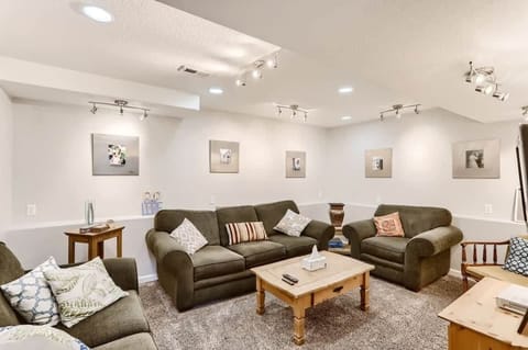 Downstairs living room with TV 
