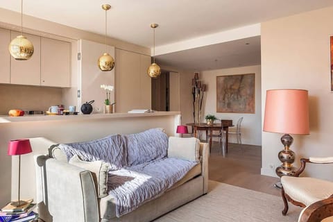 Living room with dining area &amp; open kitchen