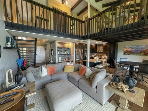 Gorgeous ocean view living area with high ceiling!
