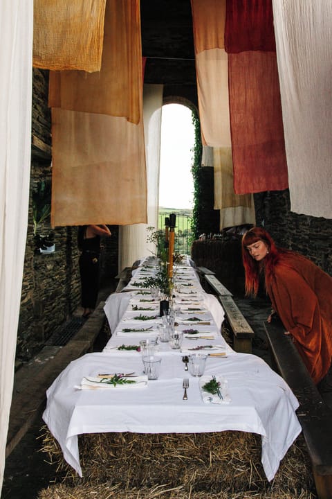 Outdoor banquet area