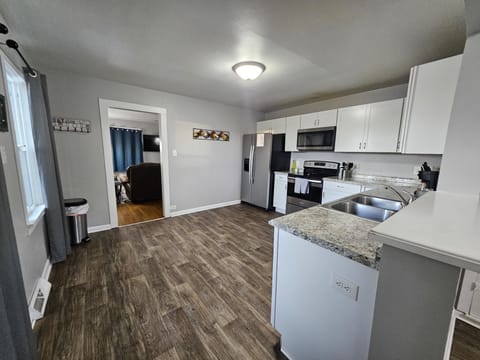 All essentials are waiting for you, like cookware, drinkware, spices, cleaning soaps, etc.