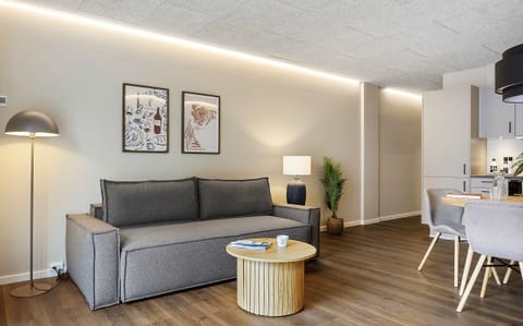 Living area with a very comfortable sleeping sofa, that sleeps 2 people.