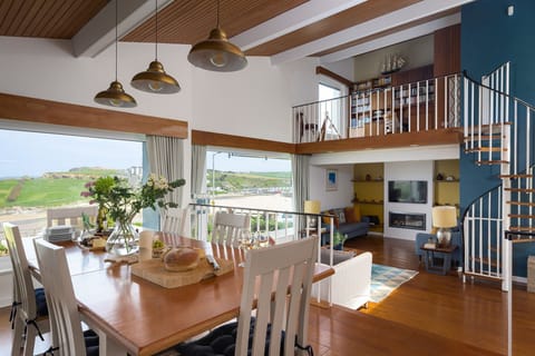 Living room at The Breakers, Porth, Cornwall, self catering with Beach Retreats.