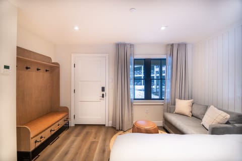 Come home to a calm, airy suite with smart storage.