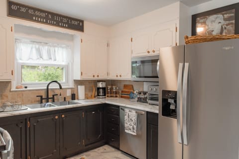 The kitchen is well appointed with all of the modern conveniences