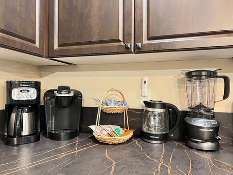 The Coffee Corner: Choose between Keurig or traditional drip coffee maker.