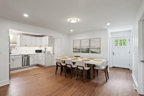View of kitchen dining area, entrance to home