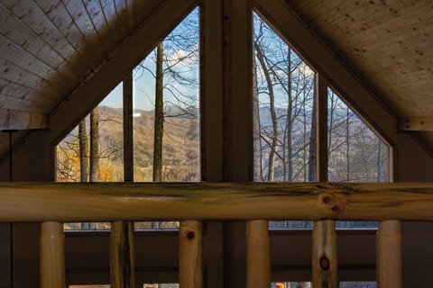 mountain view from loft bedroom