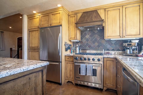 Sleek stainless steel appliances.